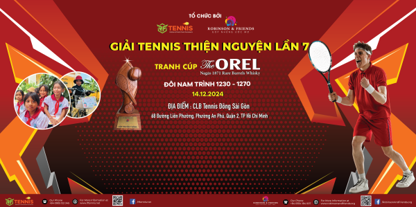 THÔNG BÁO MỞ GIẢI TENNIS THIỆN NGUYỆN ROBINSON & FRIENDS LẦN 7 - RF7